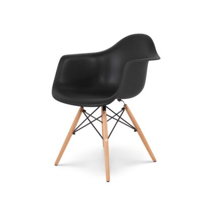 Classic Black Wooden Leg Armchair