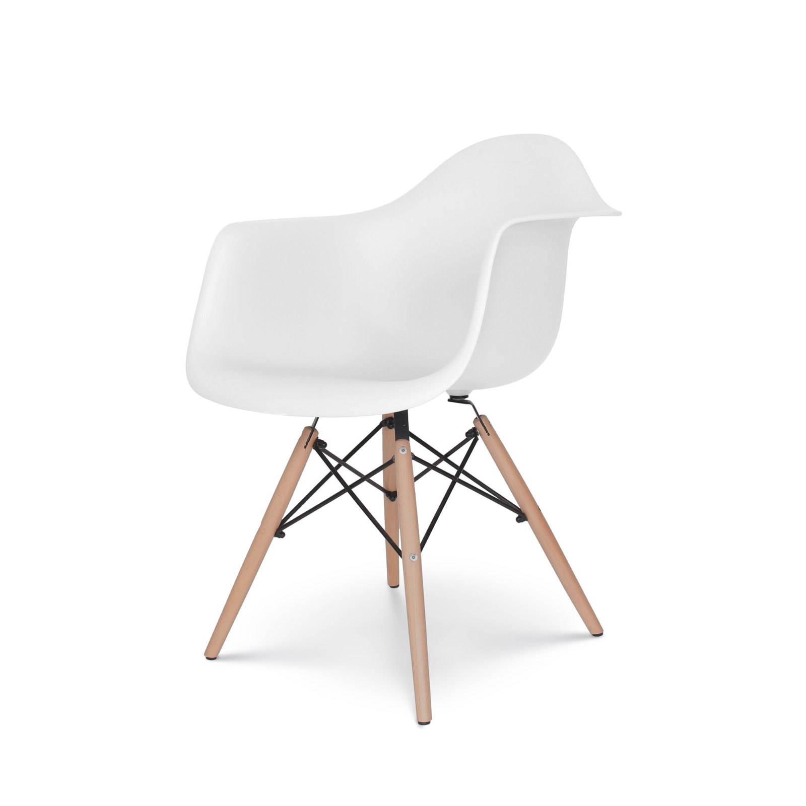 Classic White Wooden Leg Armchair