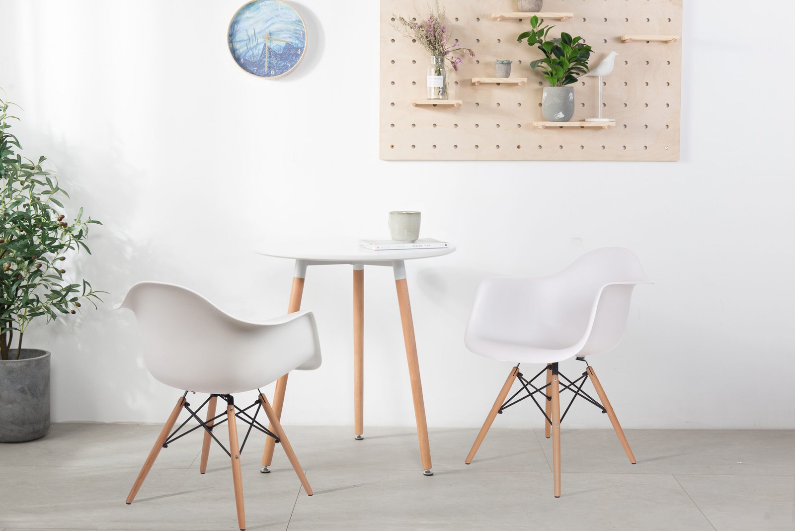 Classic White Wooden Leg Armchair - Image 4