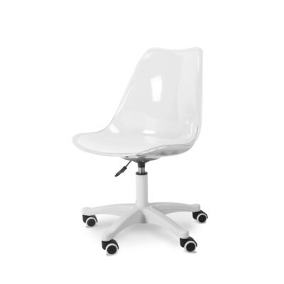 Modern Office / Typist Roller Chair with 5-star Nylon Base - Transparent