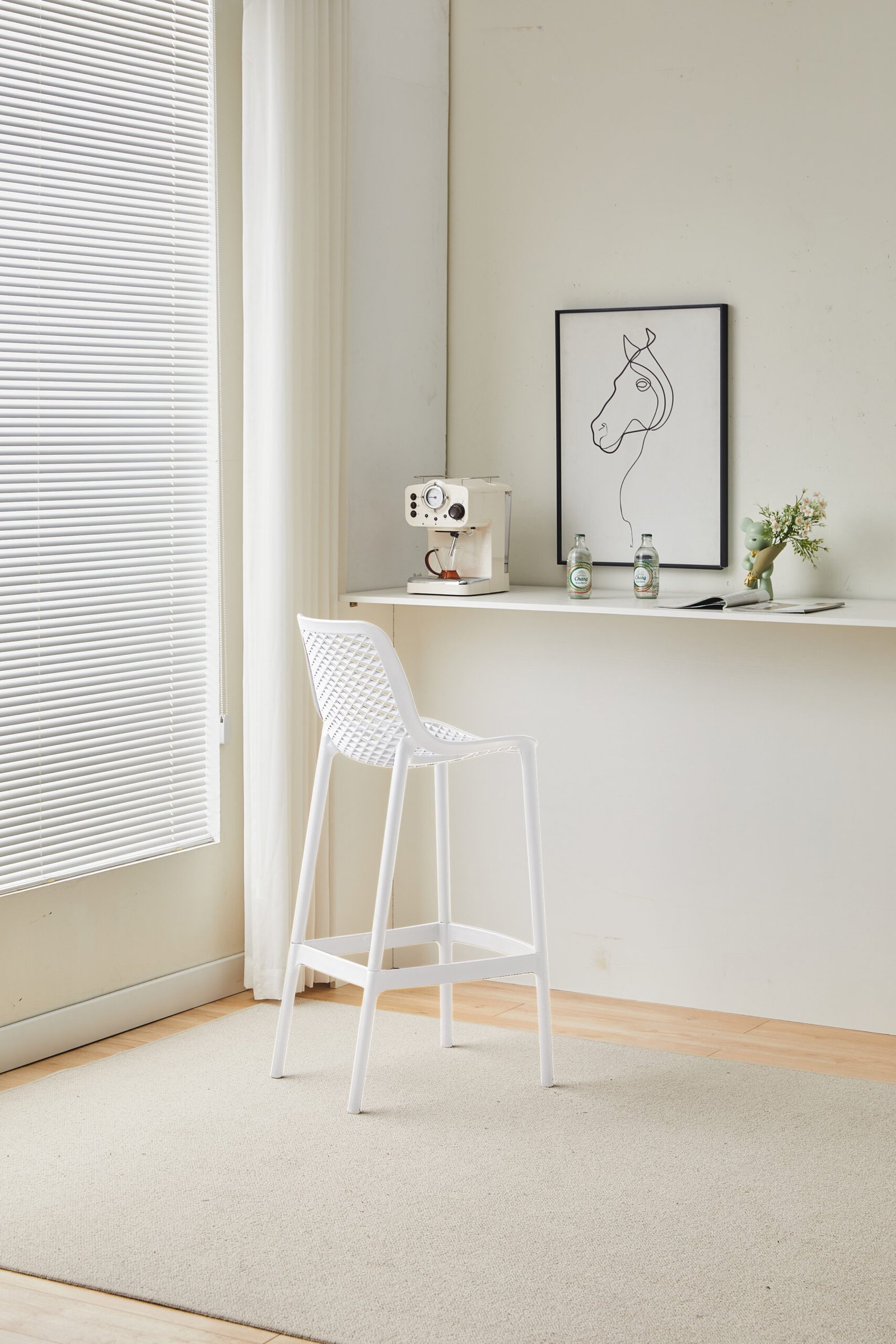 White Plastic Barstool - Image 6