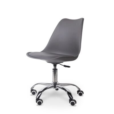 Modern Office / Typist Roller Chair with 5-star Nylon Base - Grey