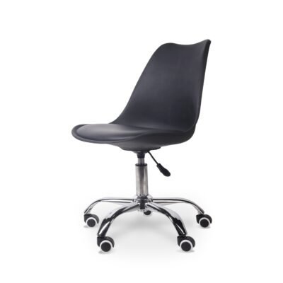 Modern Office / Typist Roller Chair with 5-star Nylon Base - Black