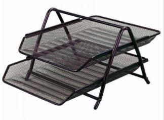 MESH 2 TIER LETTER TRAY (BLACK) - LD01-58-2