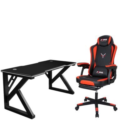 Gaming Bundle - Gaming Table & Red Gaming Chair