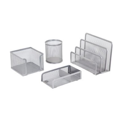 MESH 4 PCS STATIONERY SET - NO.24 # SILVER