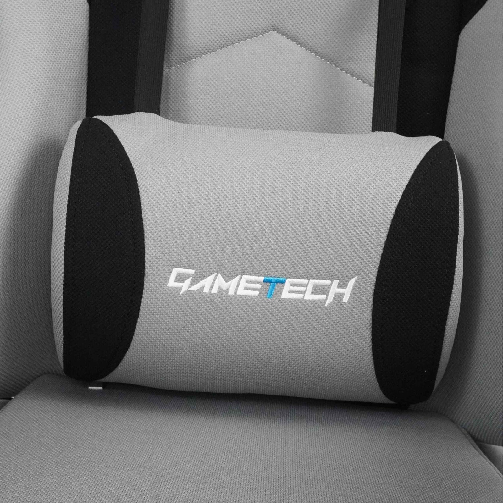 Leica Grey Gaming Chair with Massaging Cushion and Footrest (Fabric) - Image 5