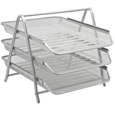 MESH 3 TIER LETTER TRAY (SILVER) - LD01-59-3