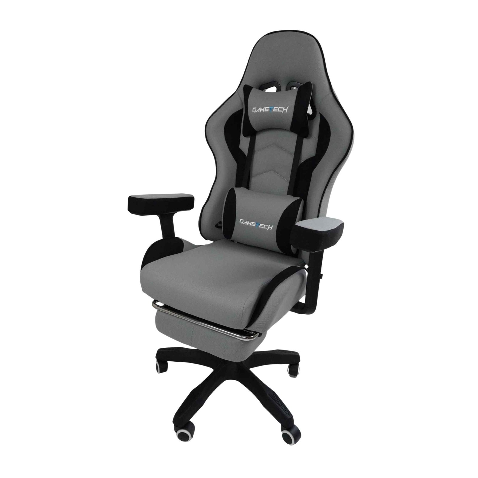 Leica Grey Gaming Chair with Massaging Cushion and Footrest (Fabric) - Image 12