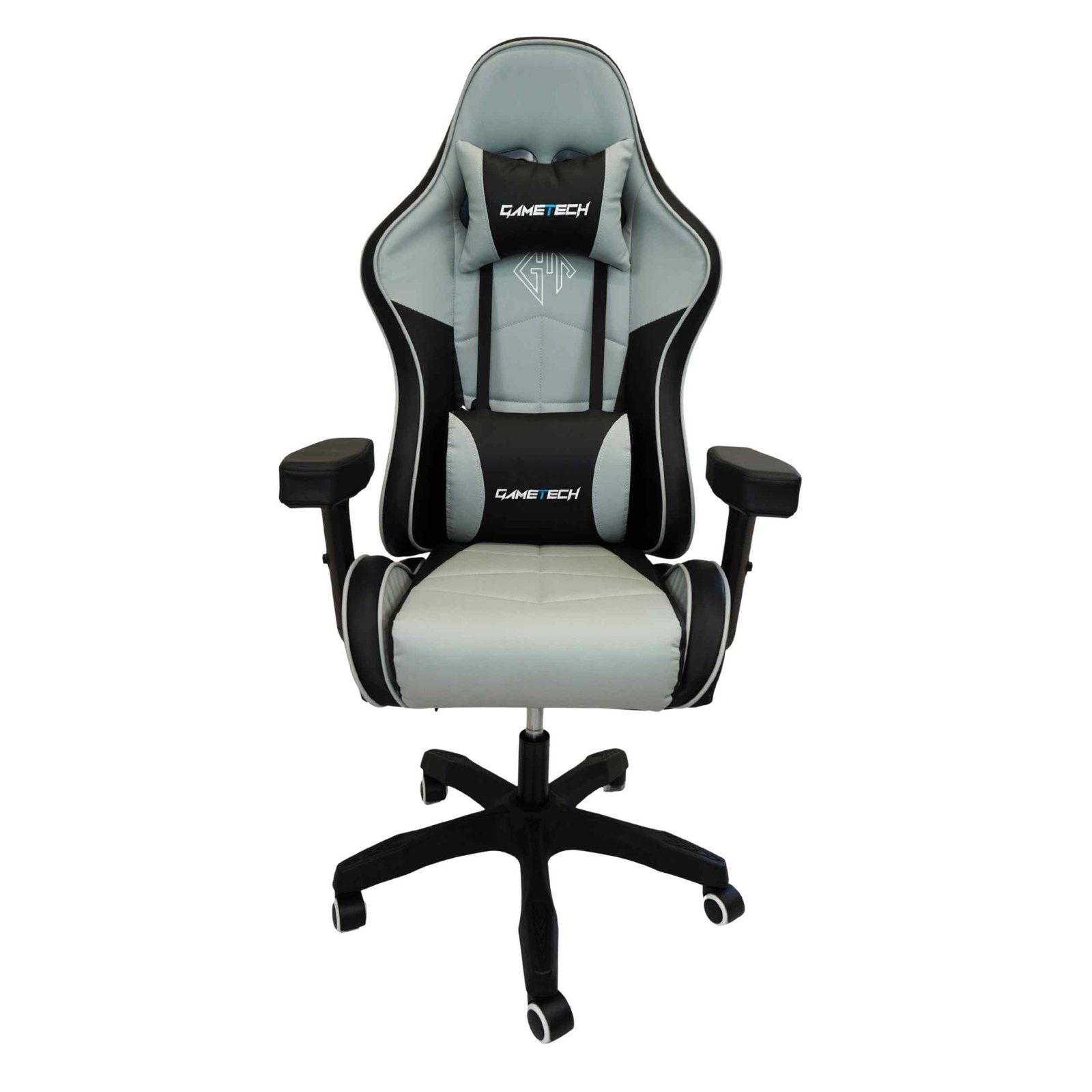 GameTech - Spider Grey Leather Gaming Chair with Massaging Cushion - Image 3