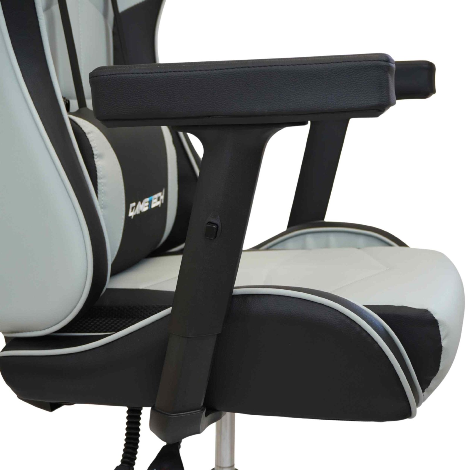 GameTech - Spider Grey Leather Gaming Chair with Massaging Cushion - Image 4