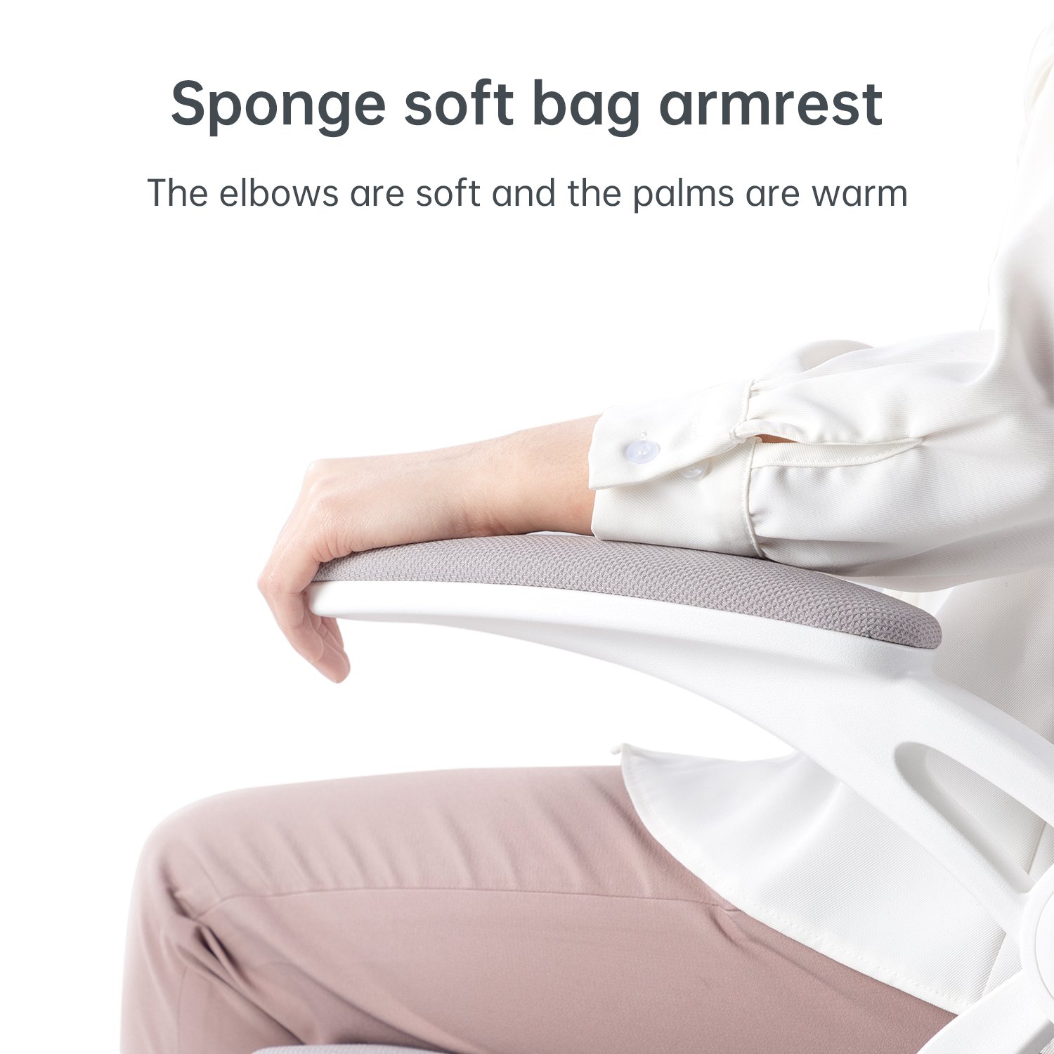 Executive Chair (High-Backrest with Headrest) White & Grey - Image 4