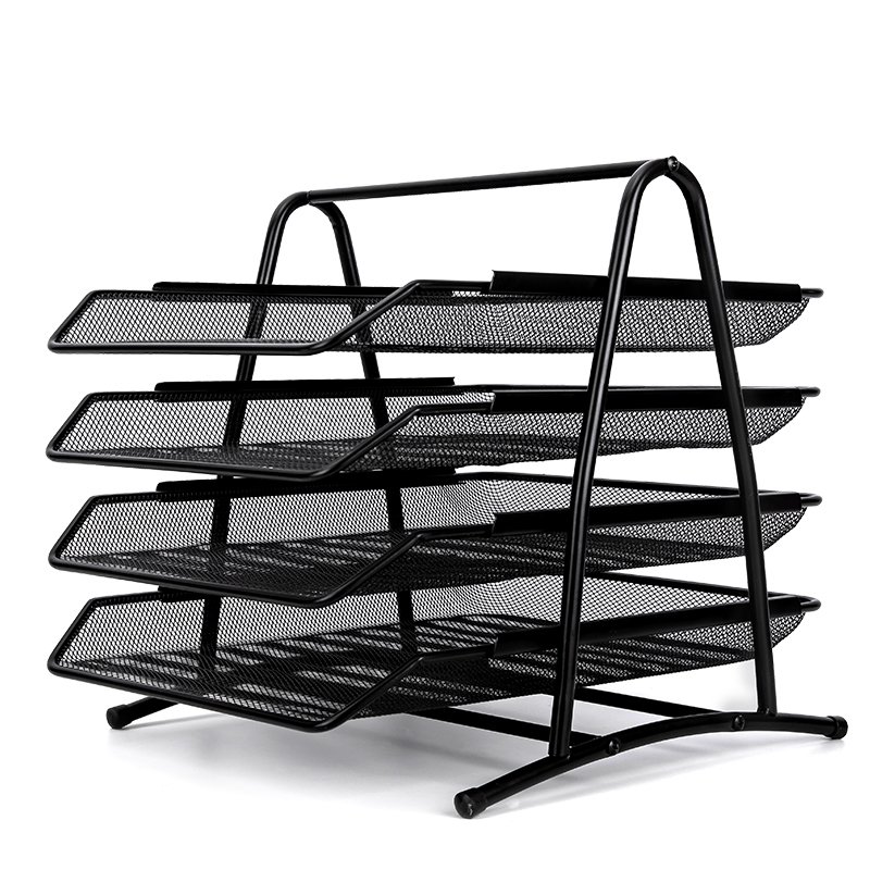 4-Tier Wire Mesh Letter Tray - Black - Image 3