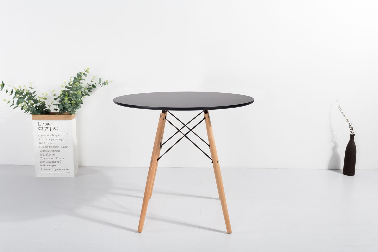 Round Wooden Leg Table - 4 Seater - VC4003 - Image 3