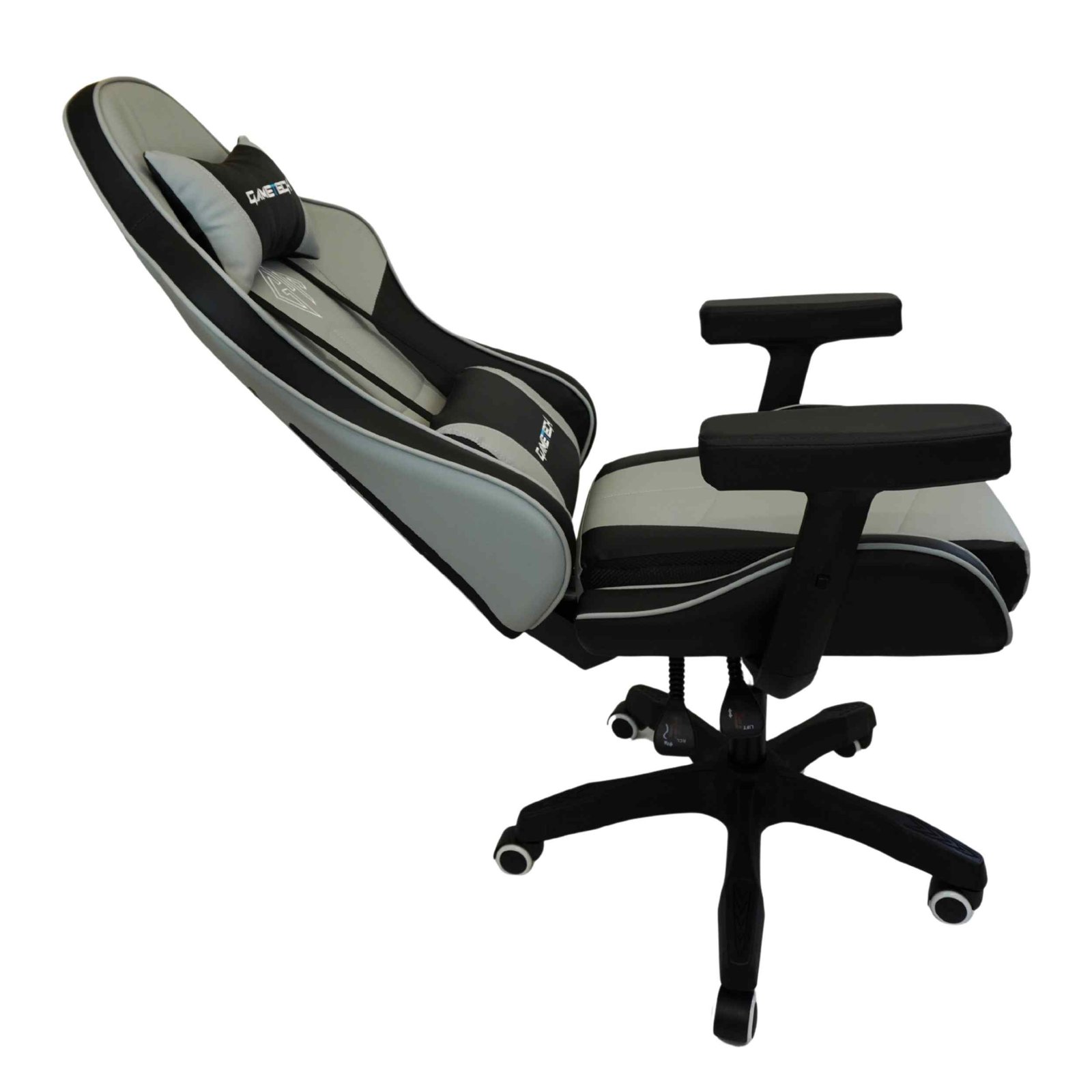 GameTech - Spider Grey Leather Gaming Chair with Massaging Cushion - Image 9
