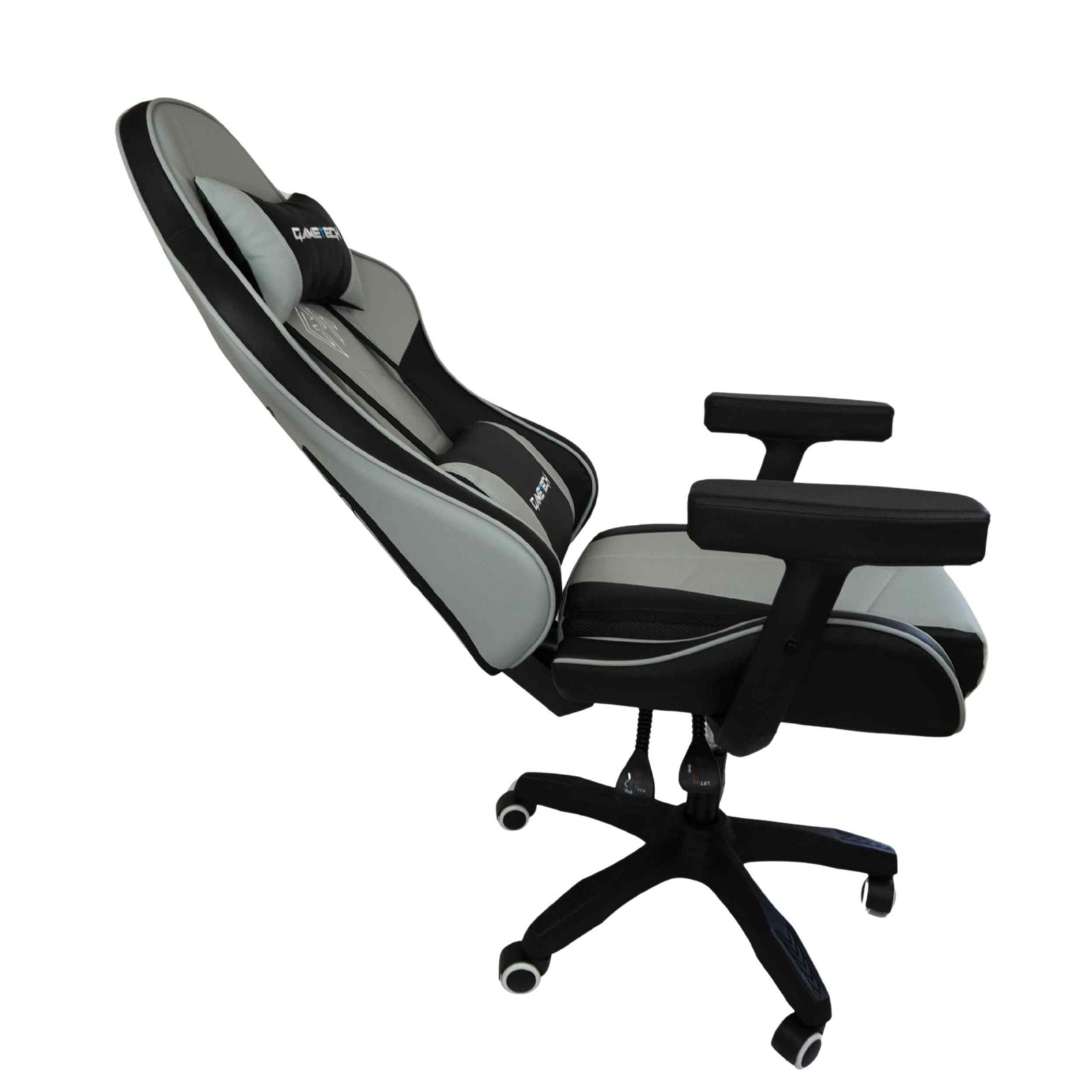 GameTech - Spider Grey Leather Gaming Chair with Massaging Cushion - Image 12