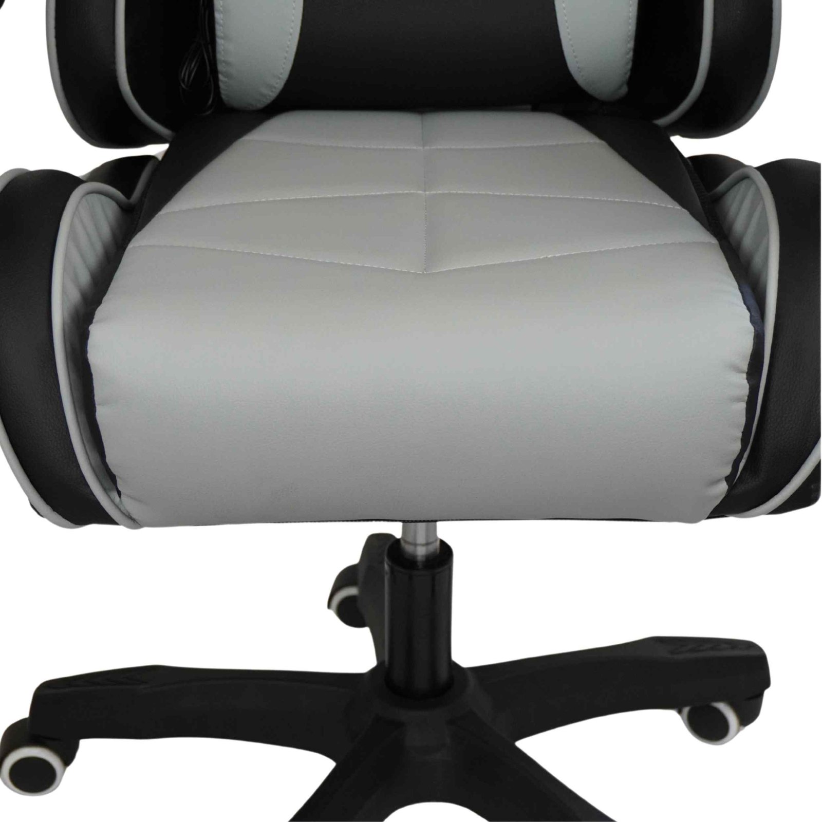 GameTech - Spider Grey Leather Gaming Chair with Massaging Cushion - Image 15