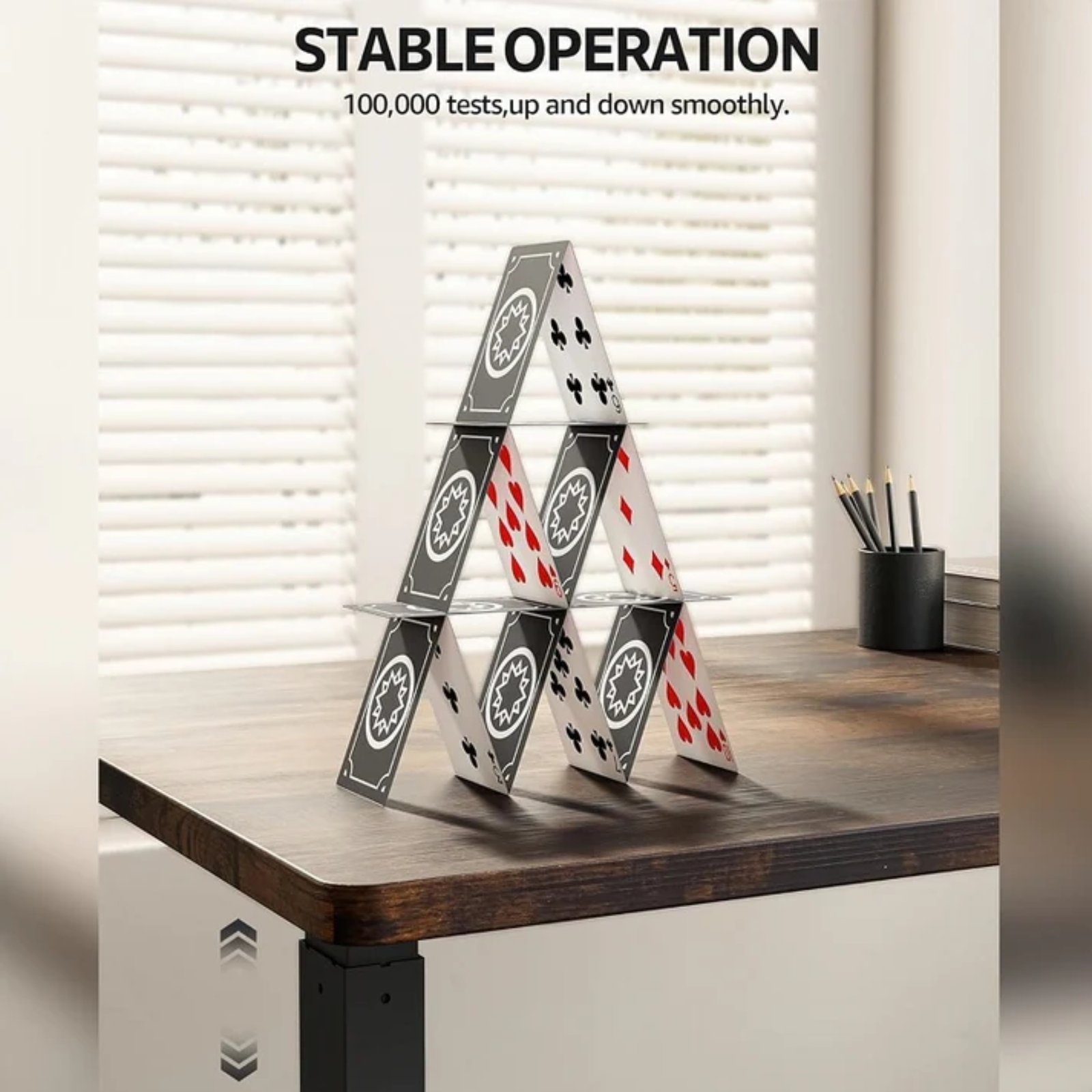 Height Adjustable Electronic Standing Desk - Walnut - Image 5