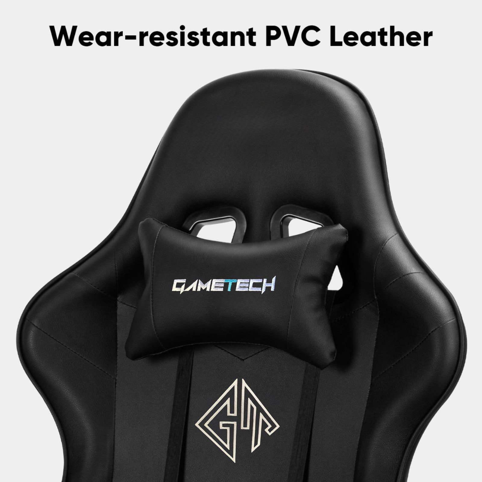 Reclining Ergonomic Gaming Chair with Adjustable Footrest & Lumbar Support - Black - Image 6