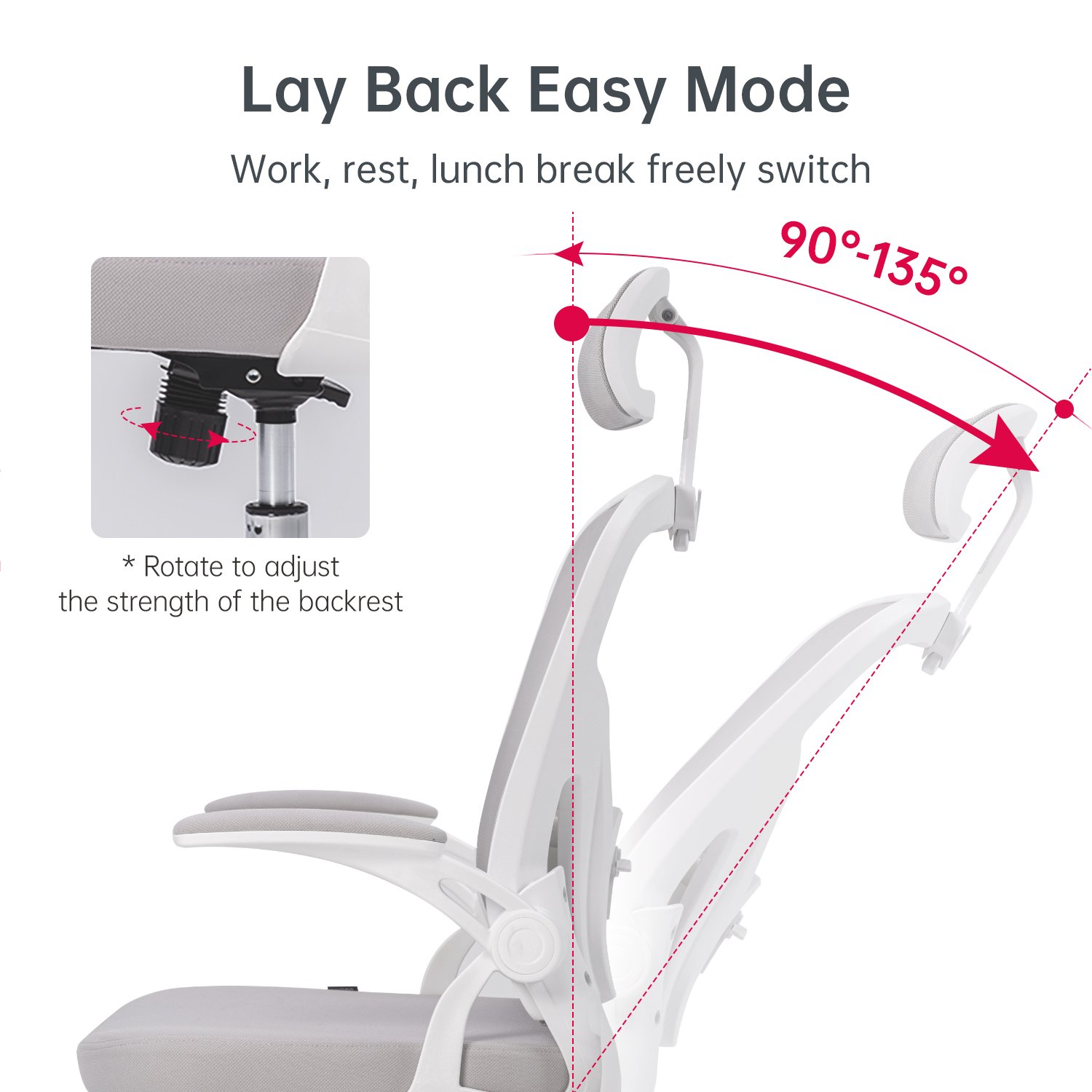 Executive Chair (High-Backrest with Headrest) White & Grey - Image 6