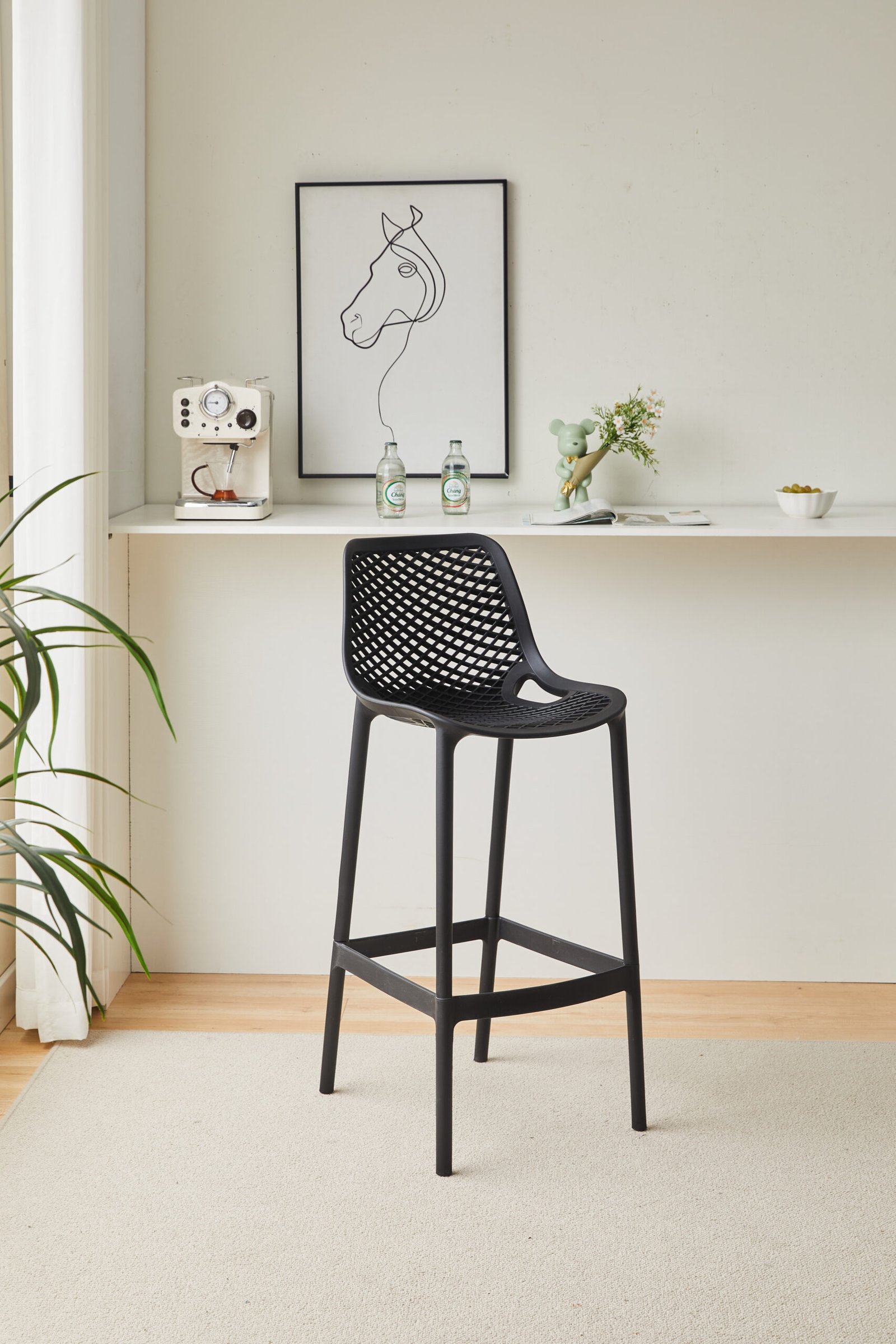 Black Plastic Barstool - Image 4