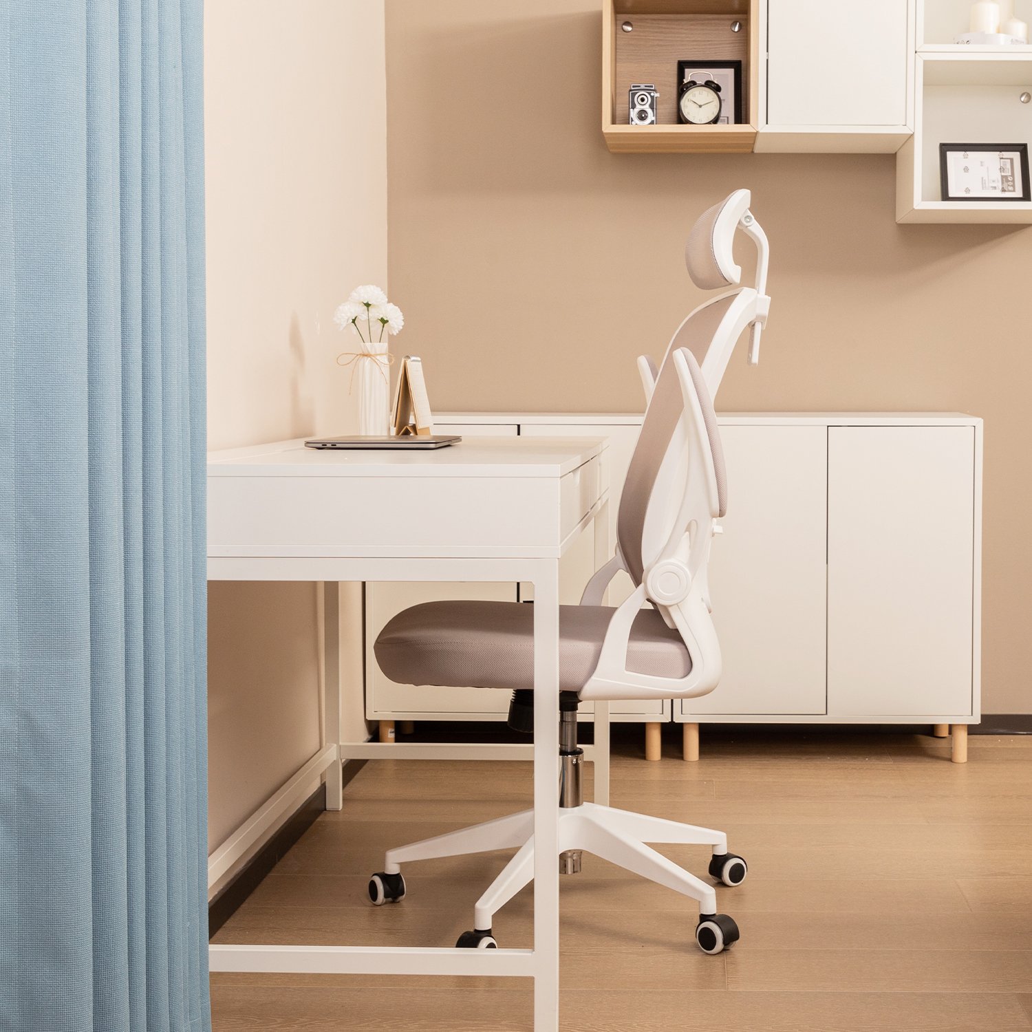 Executive Chair (High-Backrest with Headrest) White & Grey - Image 8