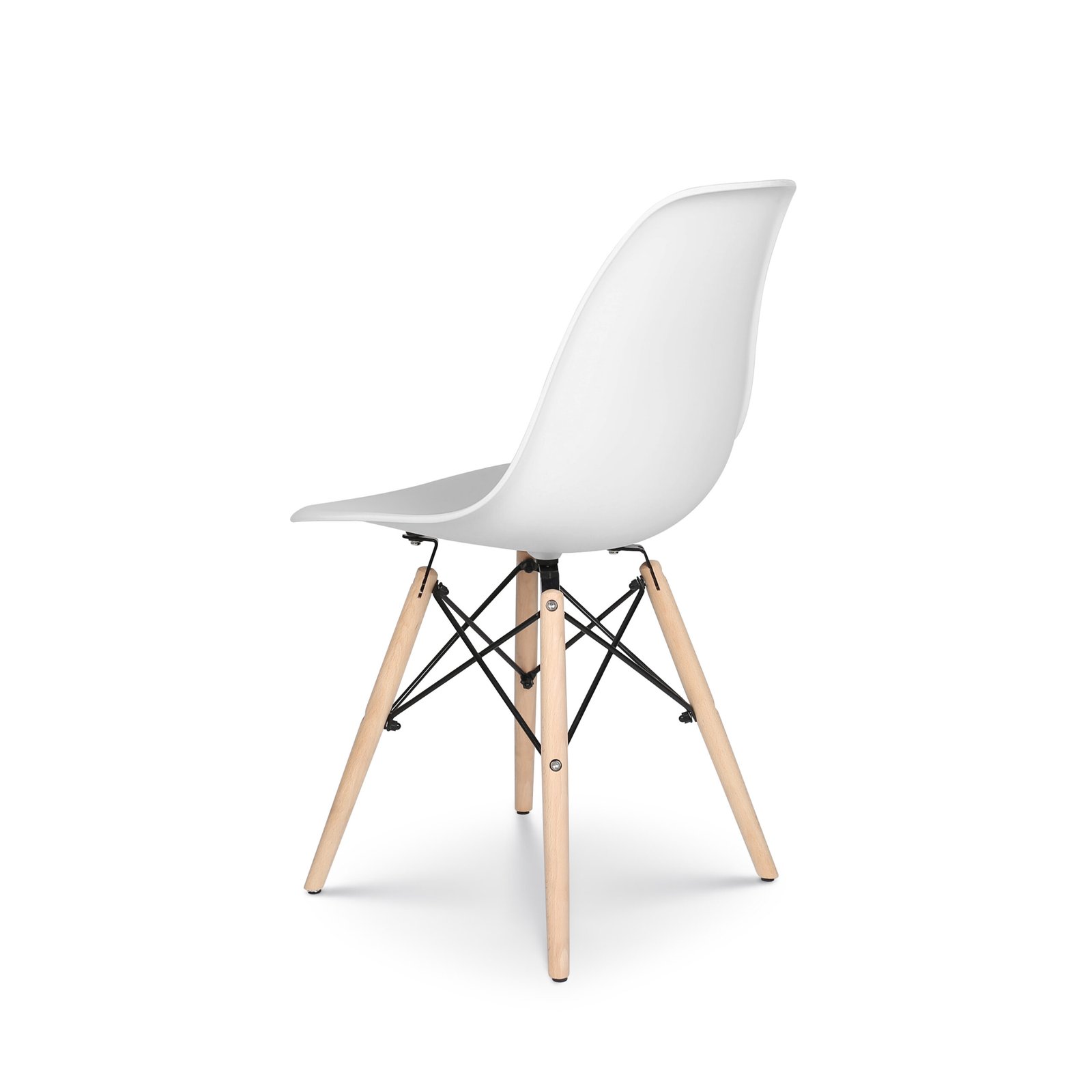 Premium Wooden Leg Dining Chair - White - Image 4