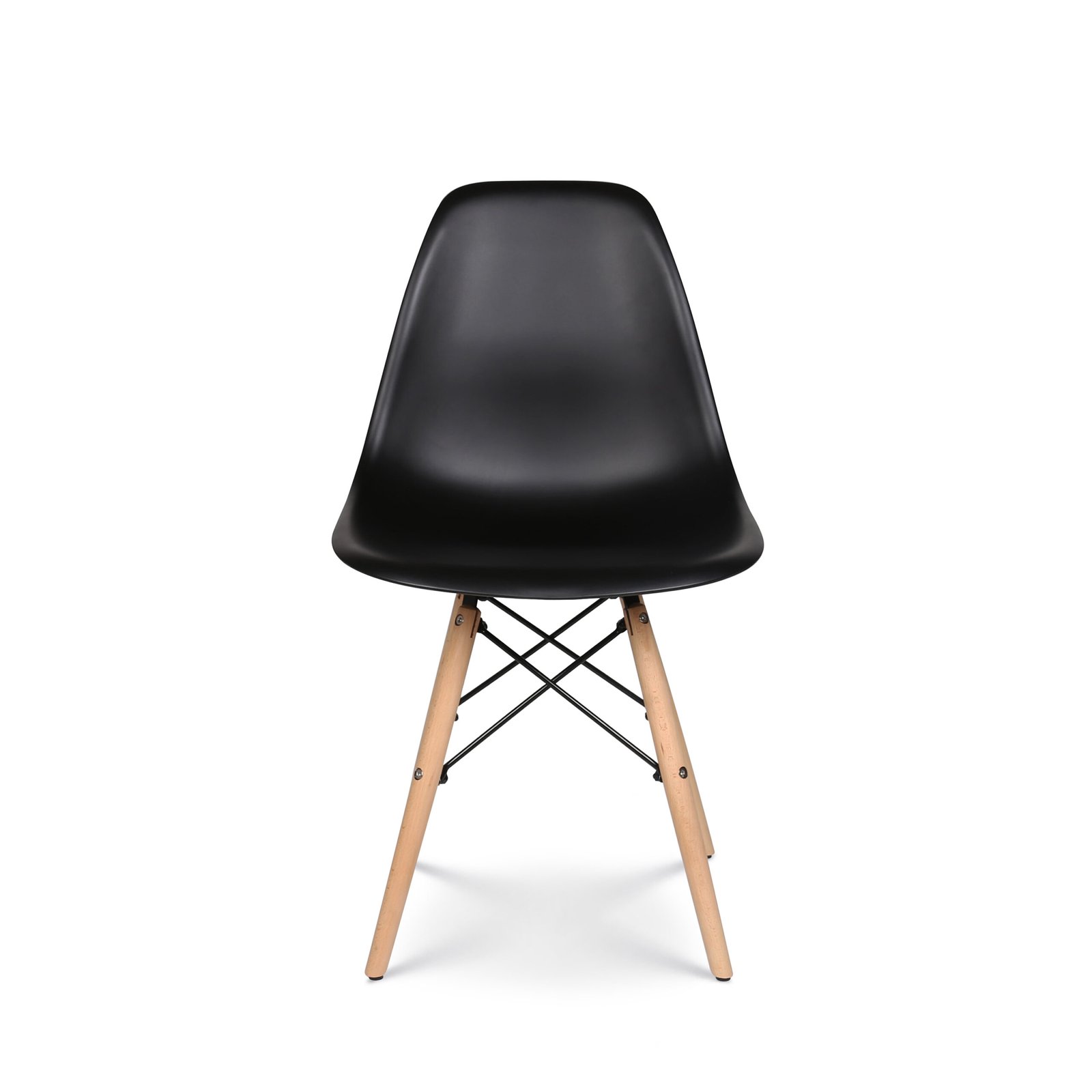 Premium Wooden Leg Dining Chair - Black - Image 2
