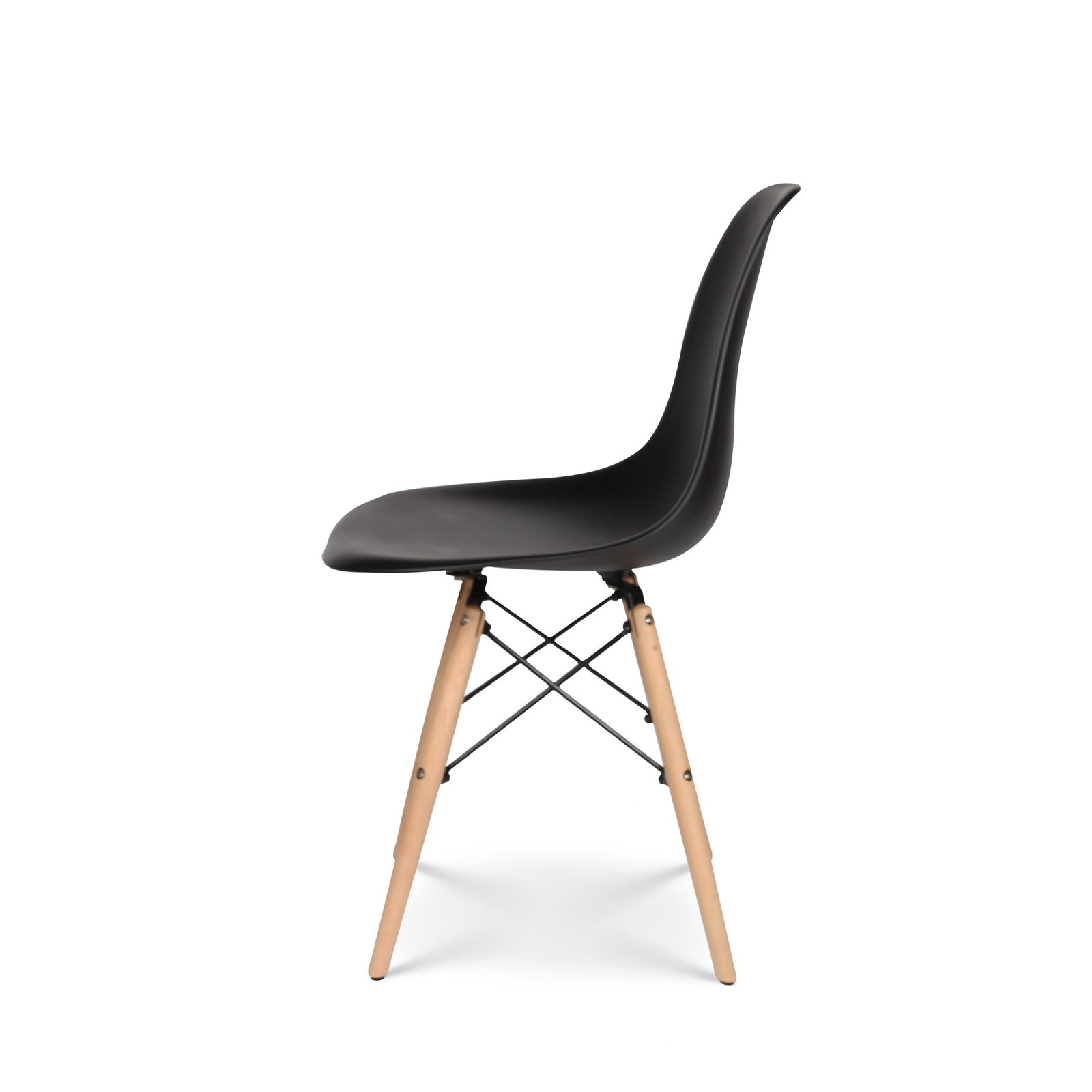 Premium Wooden Leg Dining Chair - Black - Image 3