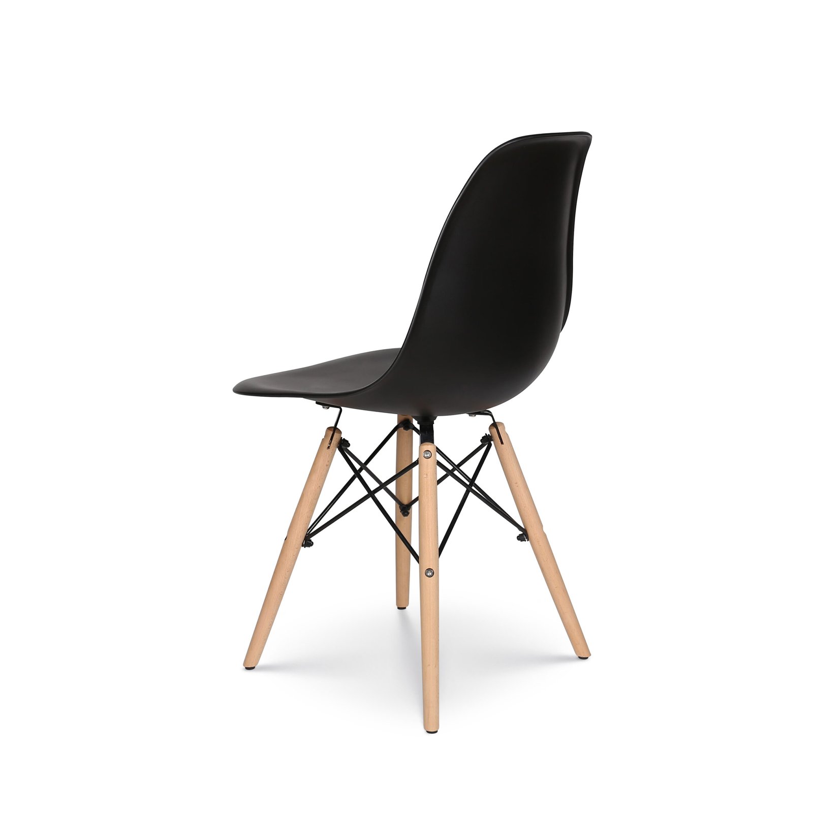 Premium Wooden Leg Dining Chair - Black - Image 4