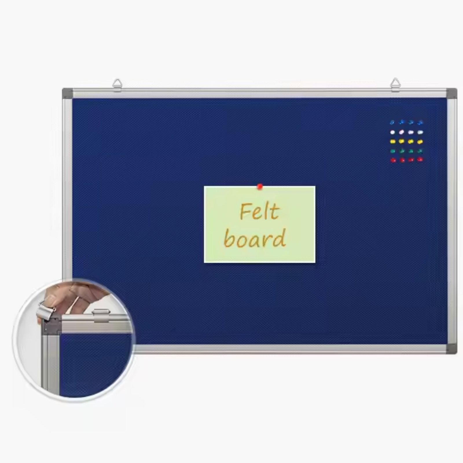 Felt Pinboard with Aluminium Frame – Blue (1200x1800mm) - Image 3