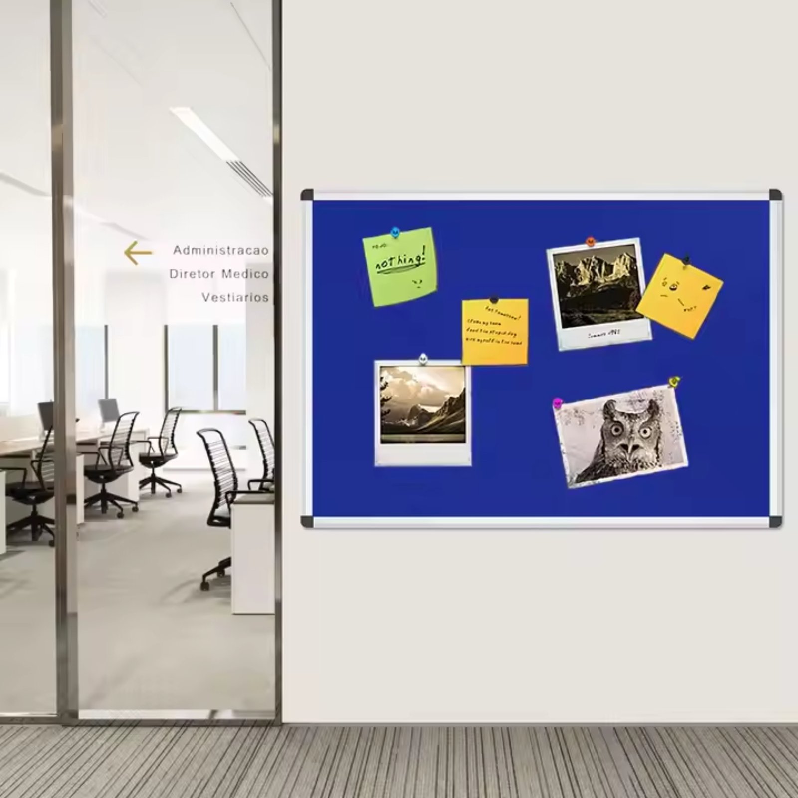 Felt Pinboard with Aluminium Frame – Blue (1200x1800mm) - Image 2