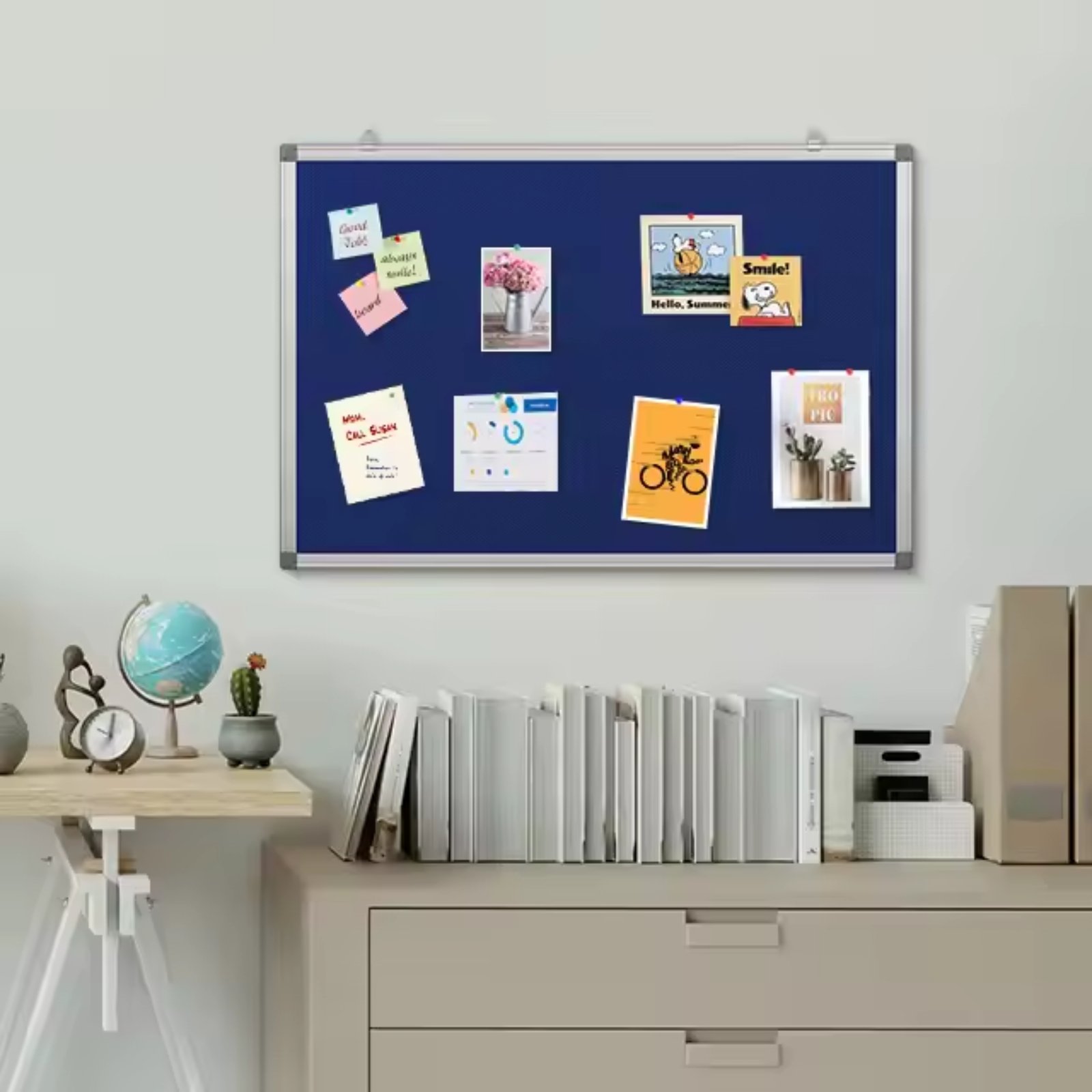 Felt Pinboard with Aluminium Frame – Blue (1200x1800mm) - Image 4