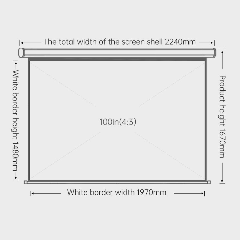 Deli Electric Wall Mounted Projector Screen - 100inch - 50440 - Image 3