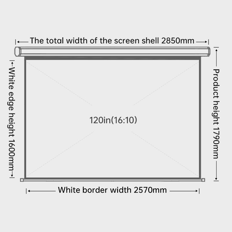 Deli Electric Wall Mounted Projector Screen - 120inch - 50443 - Image 3