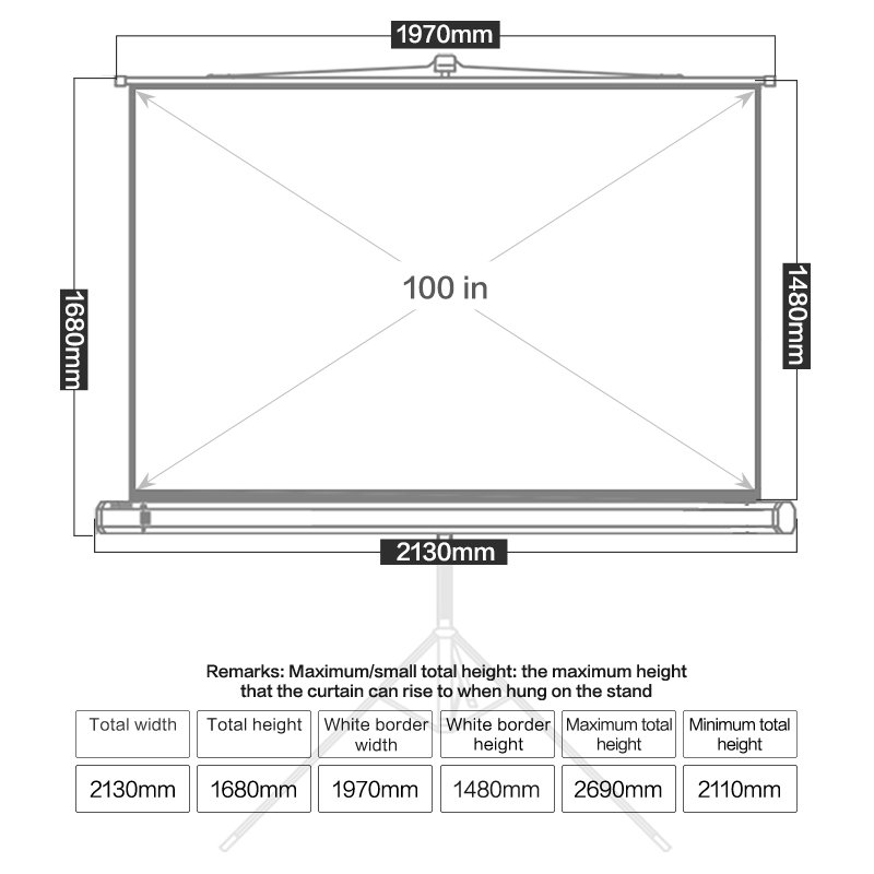 Deli Portable Projector Screen - 100inch - 50491 - Image 4